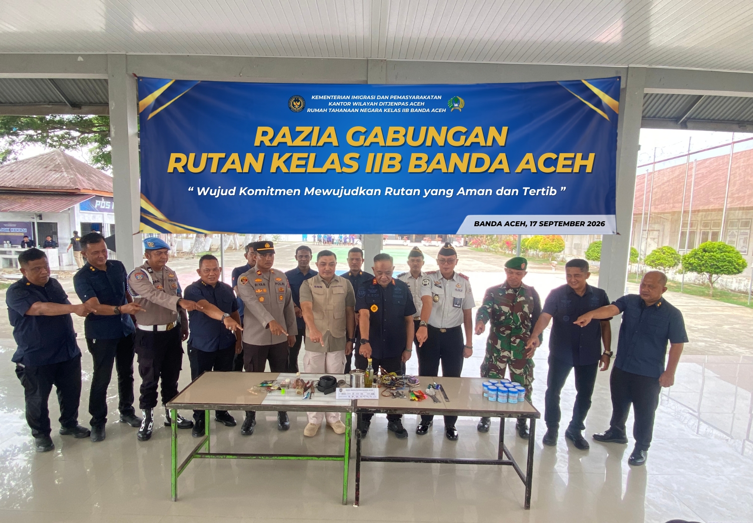 Rutan Banda Aceh Pastikan Lingkungan Bersih dari Narkoba melalui Razia Gabungan dan Tes Urine