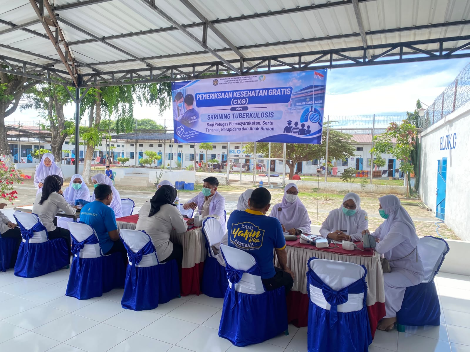 Rutan Banda Aceh Bersama Puskesmas Baitussalam Gelar CKG dan Skrining TBC bagi Petugas serta Warga Binaan